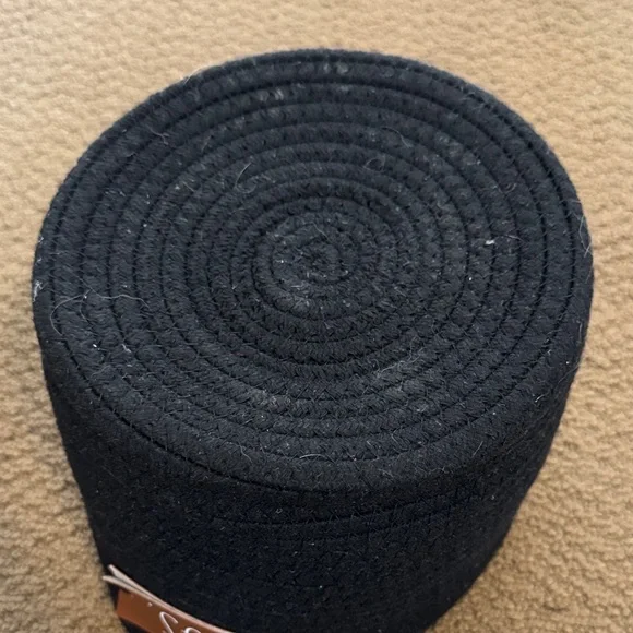 Black 'Things' Rope Storage Basket with Leather Label - Picture 3 of 5